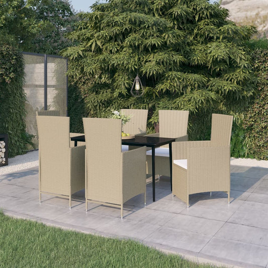 7-delige Tuinset met kussens beige is nu te koop bij PeponiXL, paradijselijk wonen!