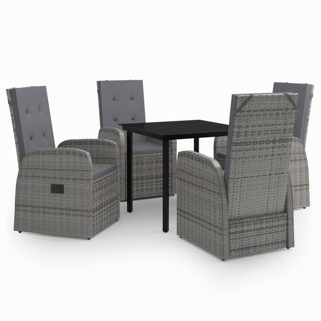 5-delige Tuinset met kussens grijs is nu te koop bij PeponiXL, paradijselijk wonen!
