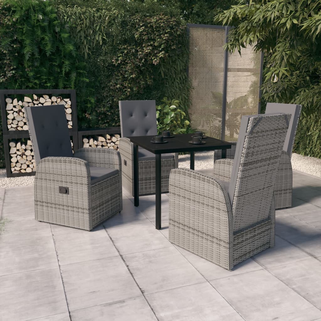 5-delige Tuinset met kussens grijs is nu te koop bij PeponiXL, paradijselijk wonen!