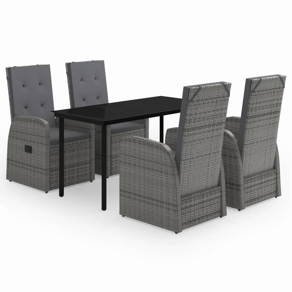 5-delige Tuinset met kussens grijs is nu te koop bij PeponiXL, paradijselijk wonen!