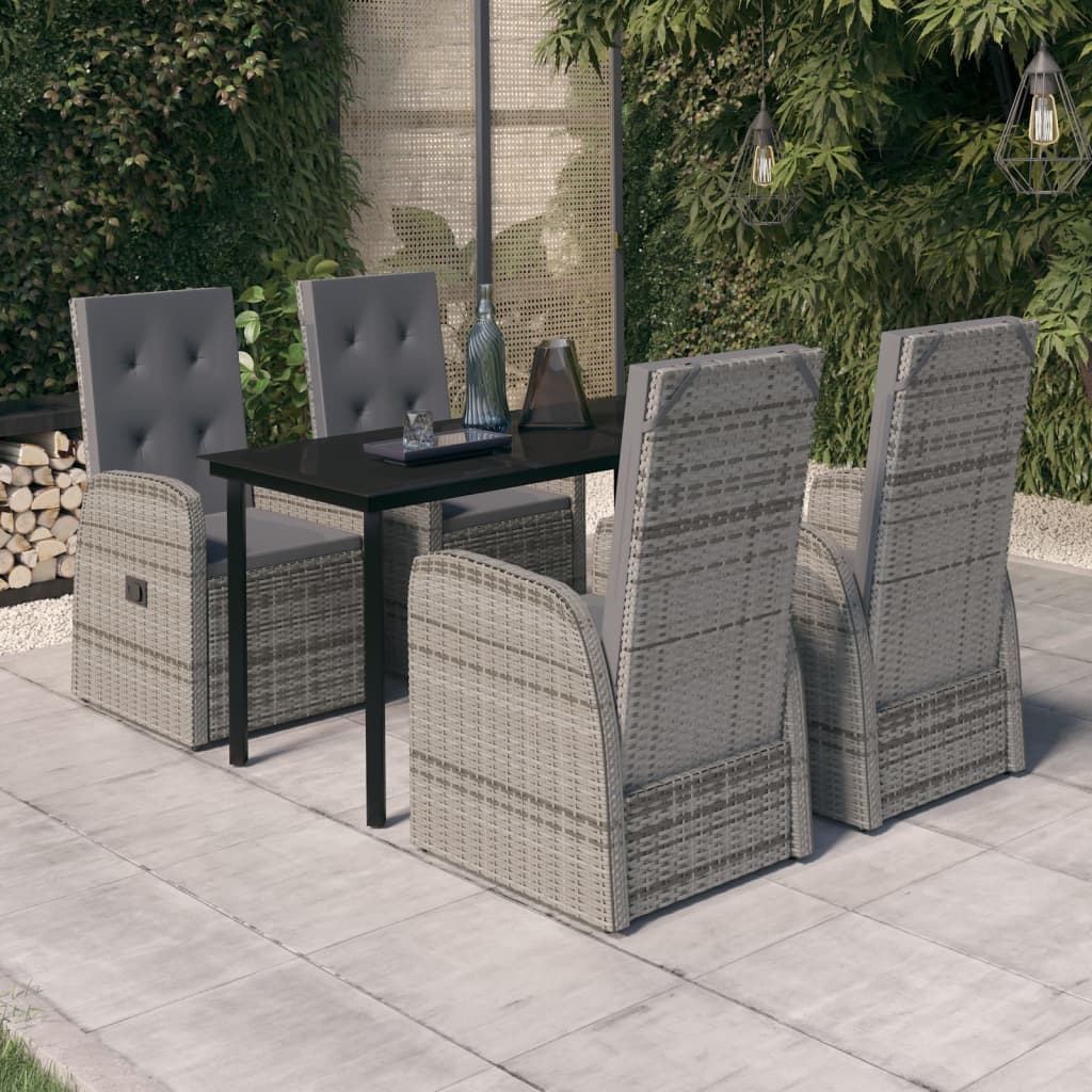 5-delige Tuinset met kussens grijs is nu te koop bij PeponiXL, paradijselijk wonen!