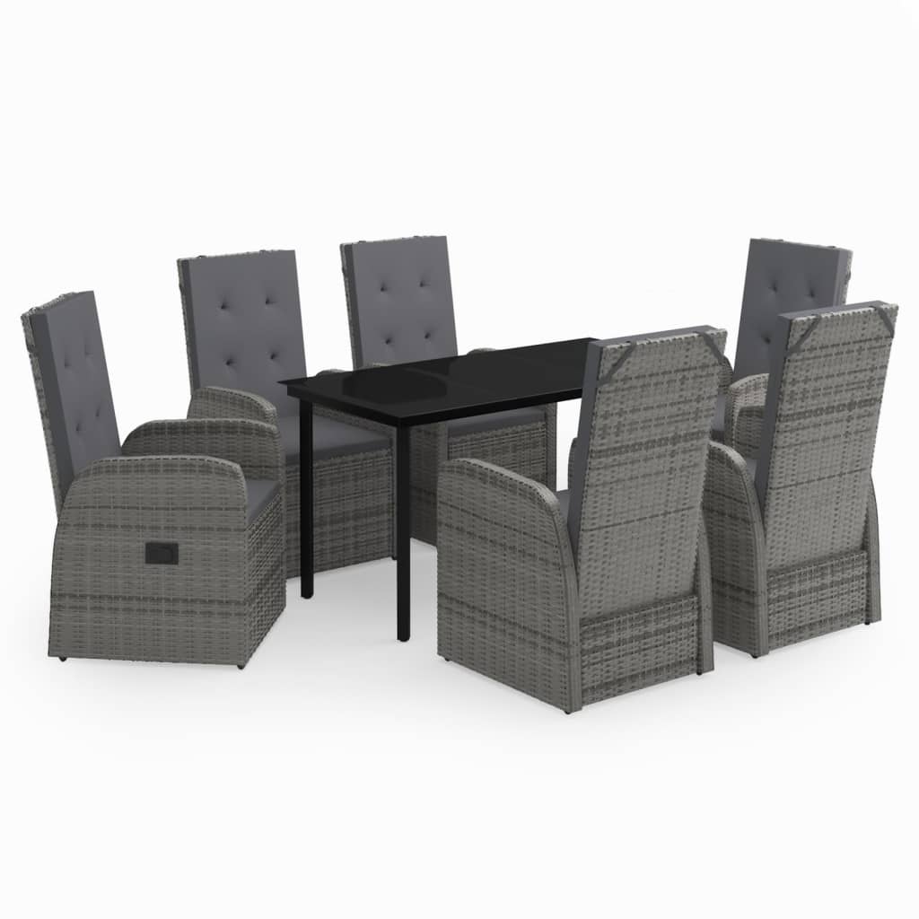 7-delige Tuinset met kussens grijs is nu te koop bij PeponiXL, paradijselijk wonen!