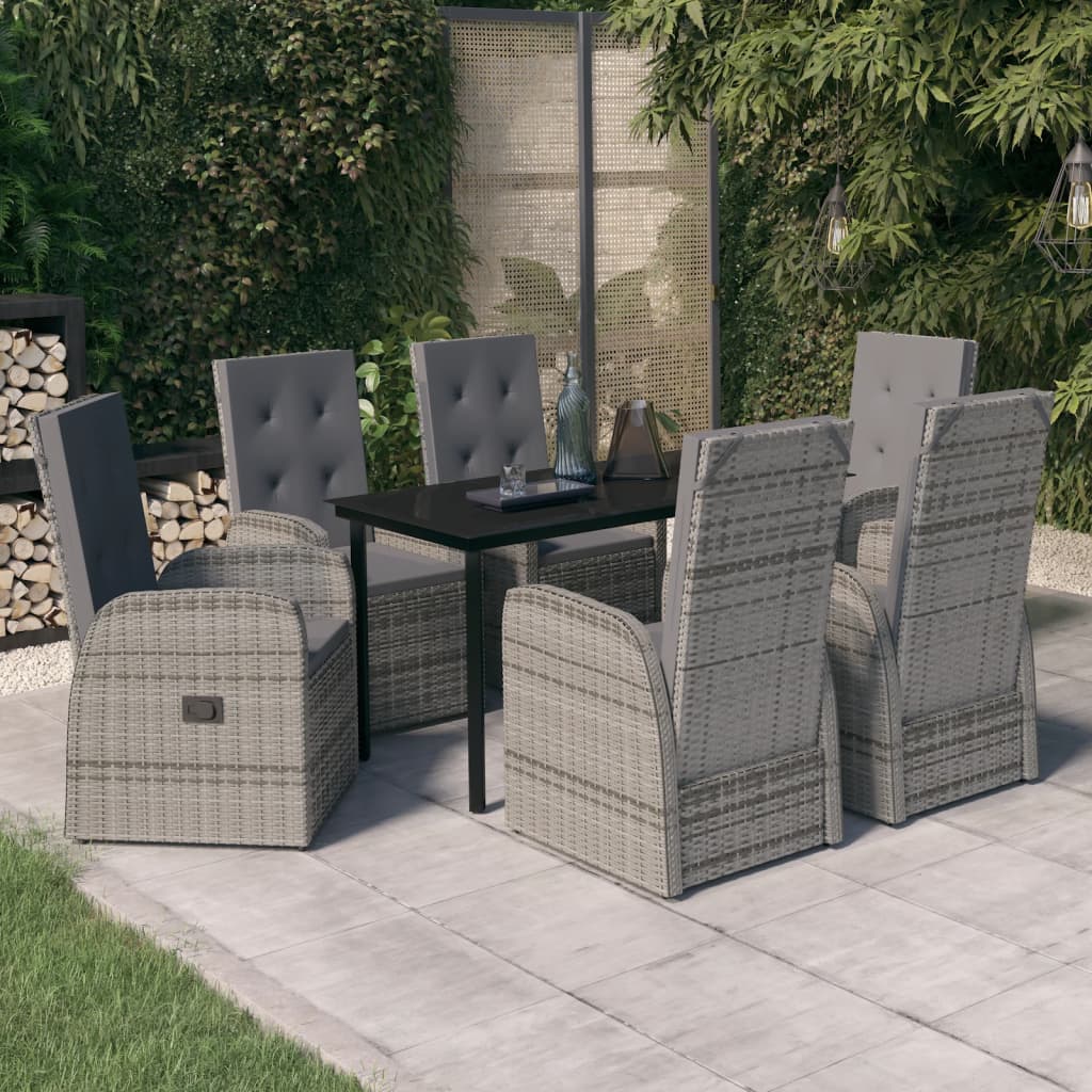 7-delige Tuinset met kussens grijs is nu te koop bij PeponiXL, paradijselijk wonen!