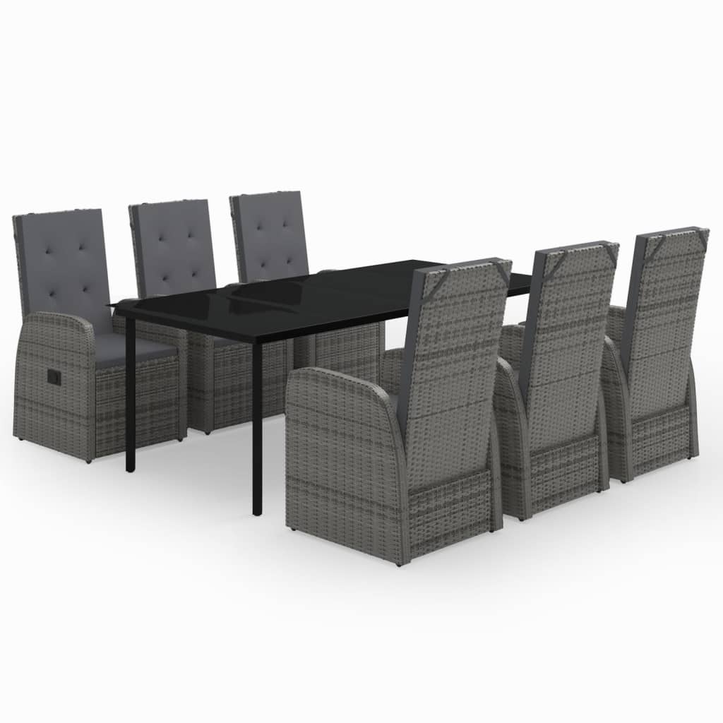 7-delige Tuinset met kussens grijs is nu te koop bij PeponiXL, paradijselijk wonen!