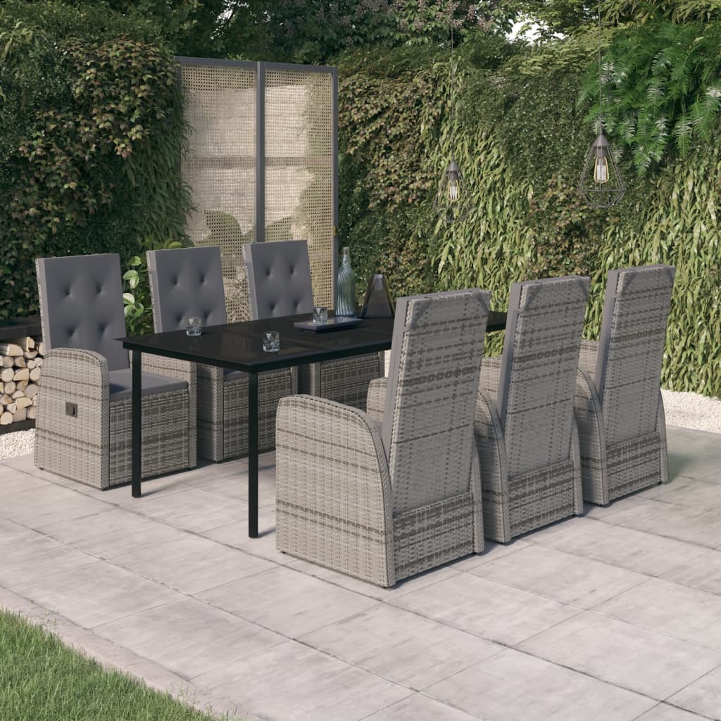 7-delige Tuinset met kussens grijs is nu te koop bij PeponiXL, paradijselijk wonen!
