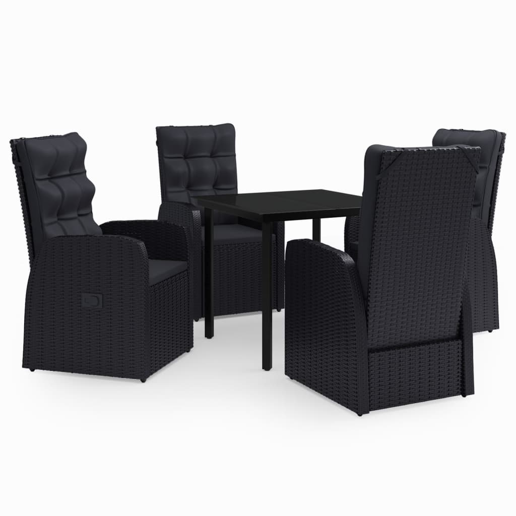 5-delige Tuinset met kussens zwart is nu te koop bij PeponiXL, paradijselijk wonen!