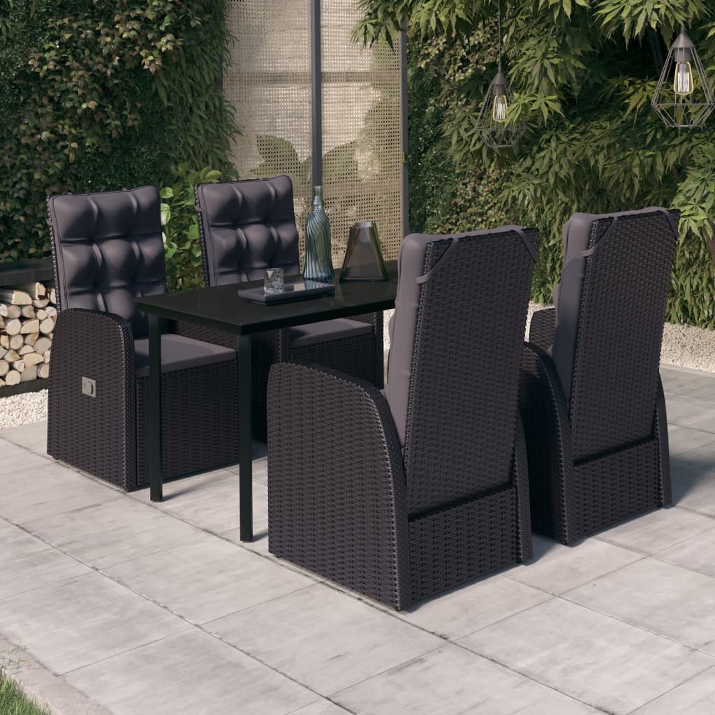5-delige Tuinset met kussens zwart is nu te koop bij PeponiXL, paradijselijk wonen!
