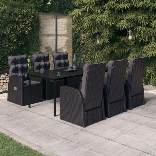 7-delige Tuinset met kussens zwart is nu te koop bij PeponiXL, paradijselijk wonen!