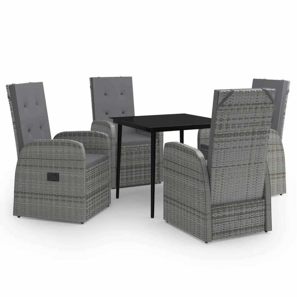 5-delige Tuinset met kussens grijs is nu te koop bij PeponiXL, paradijselijk wonen!