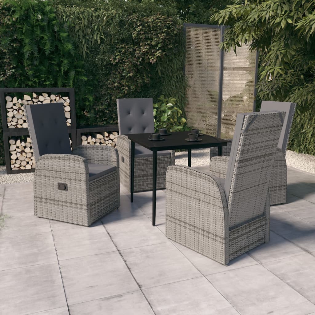 5-delige Tuinset met kussens grijs is nu te koop bij PeponiXL, paradijselijk wonen!