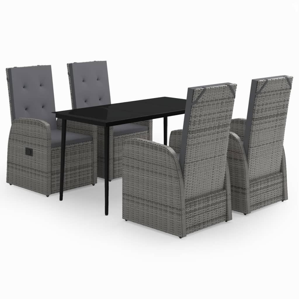 5-delige Tuinset met kussens grijs is nu te koop bij PeponiXL, paradijselijk wonen!