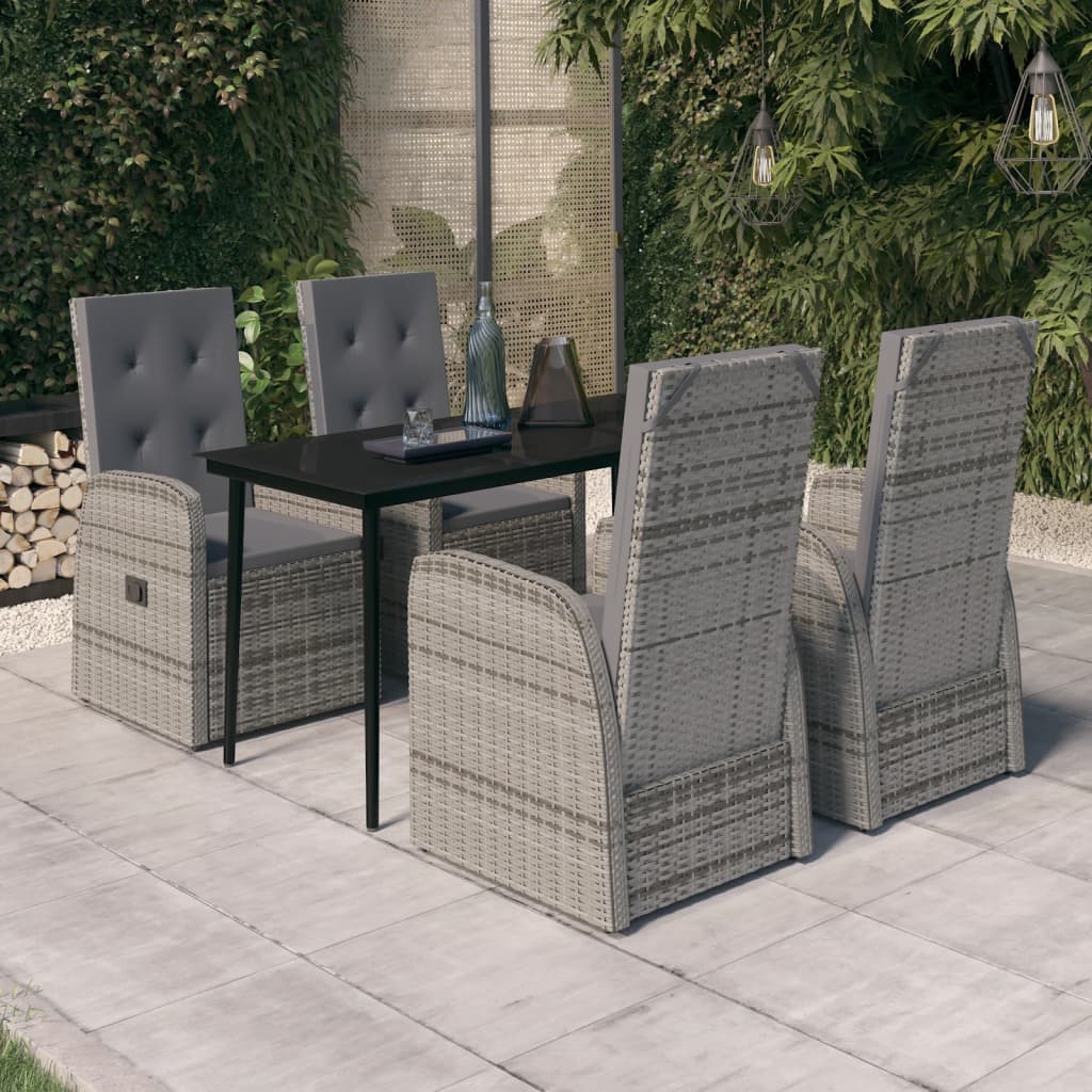 5-delige Tuinset met kussens grijs is nu te koop bij PeponiXL, paradijselijk wonen!