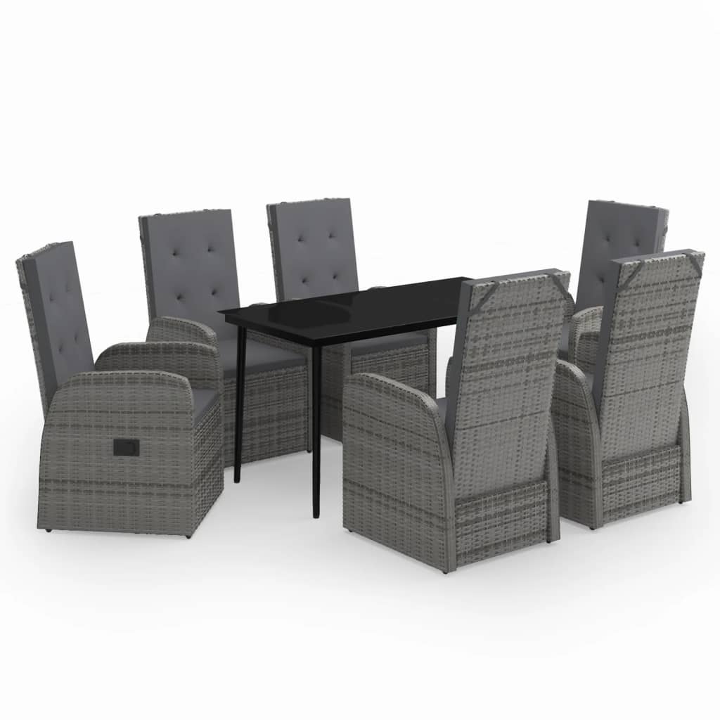 7-delige Tuinset met kussens grijs is nu te koop bij PeponiXL, paradijselijk wonen!