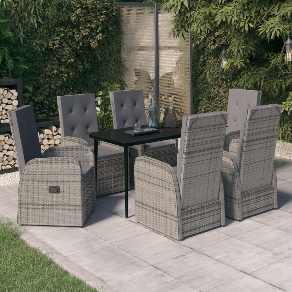 7-delige Tuinset met kussens grijs is nu te koop bij PeponiXL, paradijselijk wonen!
