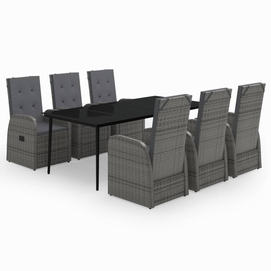 7-delige Tuinset met kussens grijs is nu te koop bij PeponiXL, paradijselijk wonen!