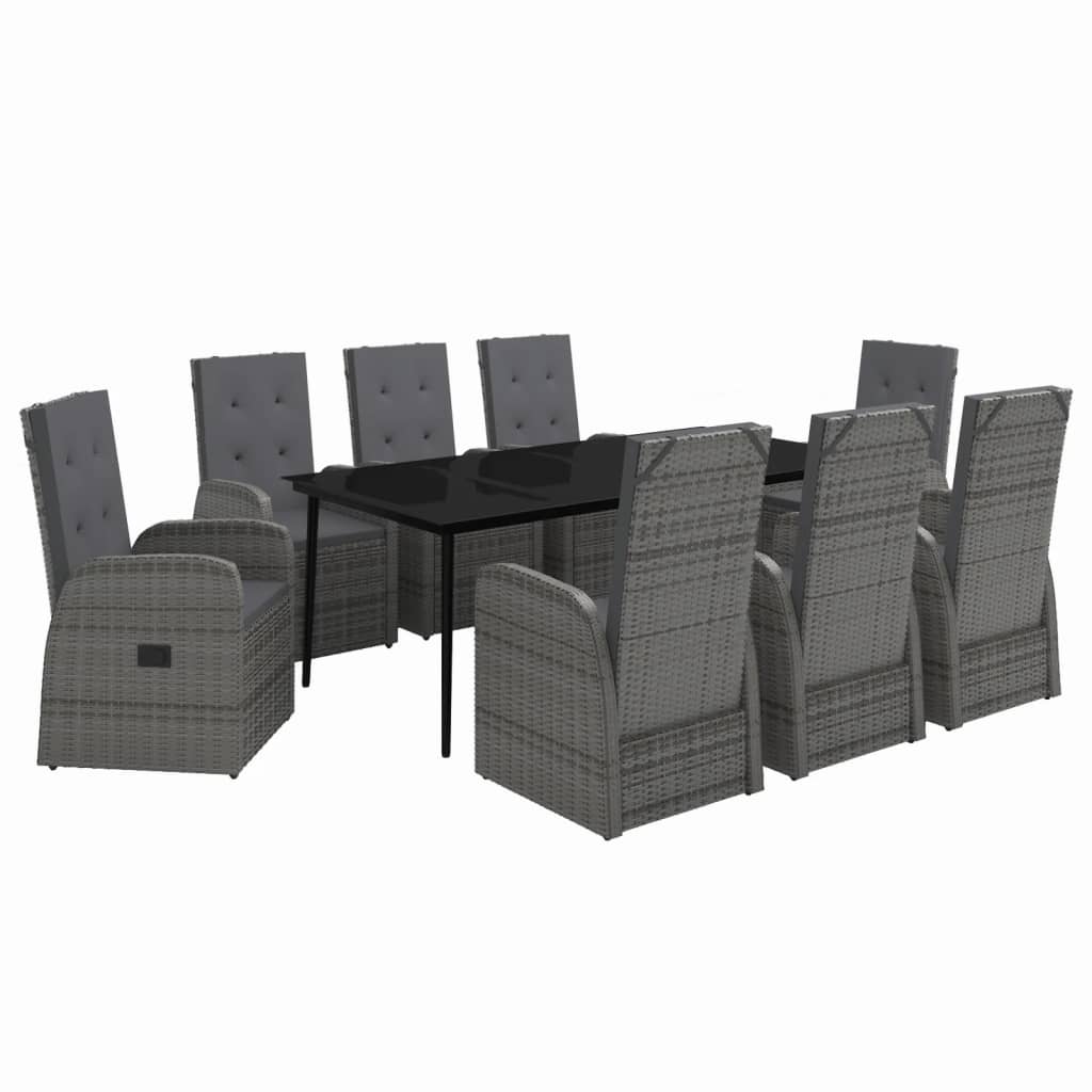 9-delige Tuinset met kussens grijs is nu te koop bij PeponiXL, paradijselijk wonen!