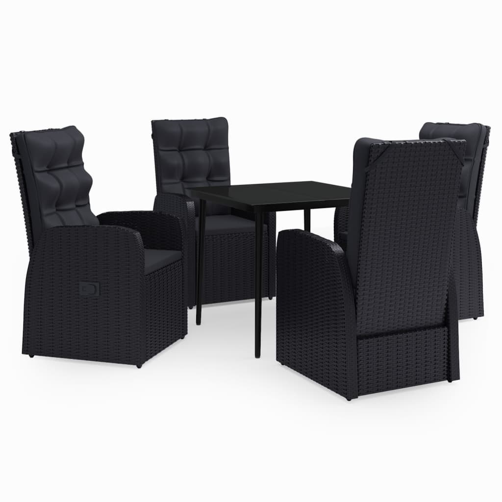 5-delige Tuinset met kussens zwart is nu te koop bij PeponiXL, paradijselijk wonen!