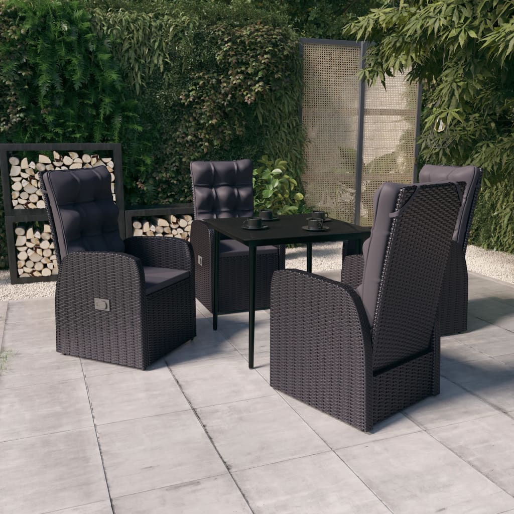5-delige Tuinset met kussens zwart is nu te koop bij PeponiXL, paradijselijk wonen!