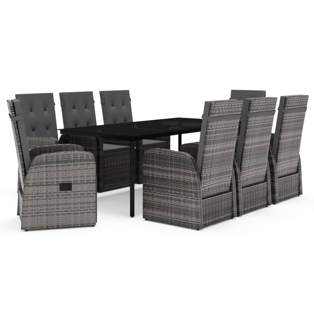 9-delige Tuinset met kussens grijs is nu te koop bij PeponiXL, paradijselijk wonen!