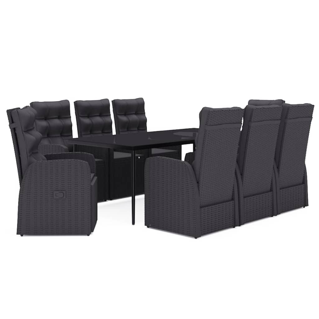 9-delige Tuinset met kussens zwart is nu te koop bij PeponiXL, paradijselijk wonen!