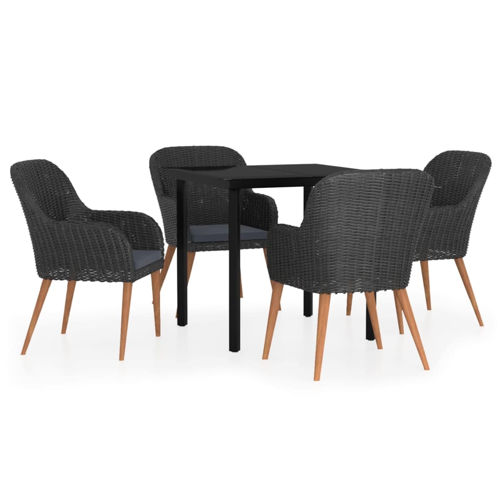5-delige Tuinset met kussens zwart is nu te koop bij PeponiXL, paradijselijk wonen!