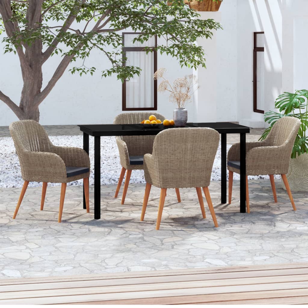 5-delige Tuinset met kussens bruin is nu te koop bij PeponiXL, paradijselijk wonen!