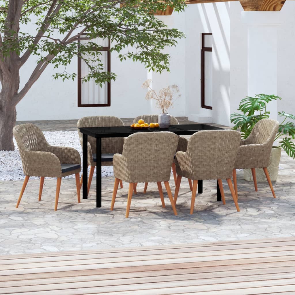 7-delige Tuinset met kussens bruin is nu te koop bij PeponiXL, paradijselijk wonen!