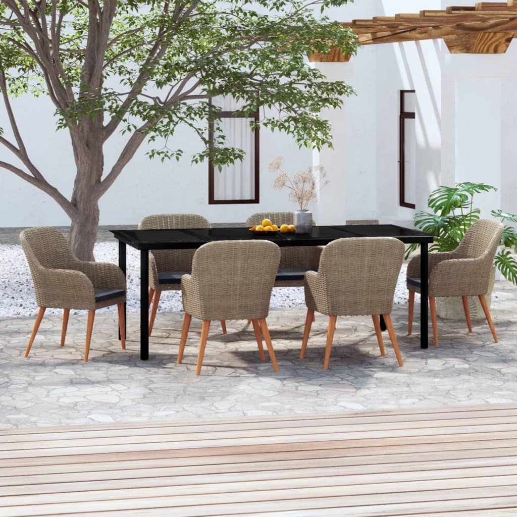 7-delige Tuinset met kussens bruin is nu te koop bij PeponiXL, paradijselijk wonen!