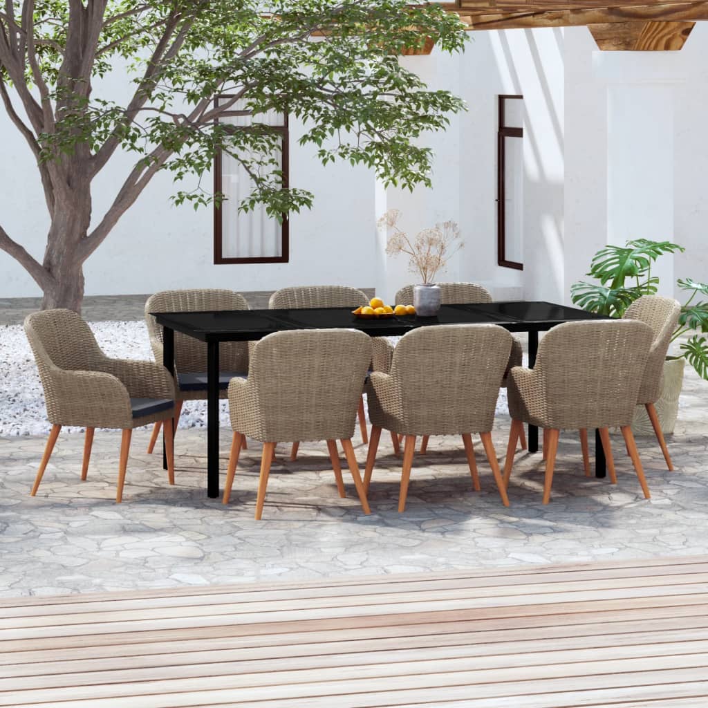 9-delige Tuinset met kussens bruin is nu te koop bij PeponiXL, paradijselijk wonen!
