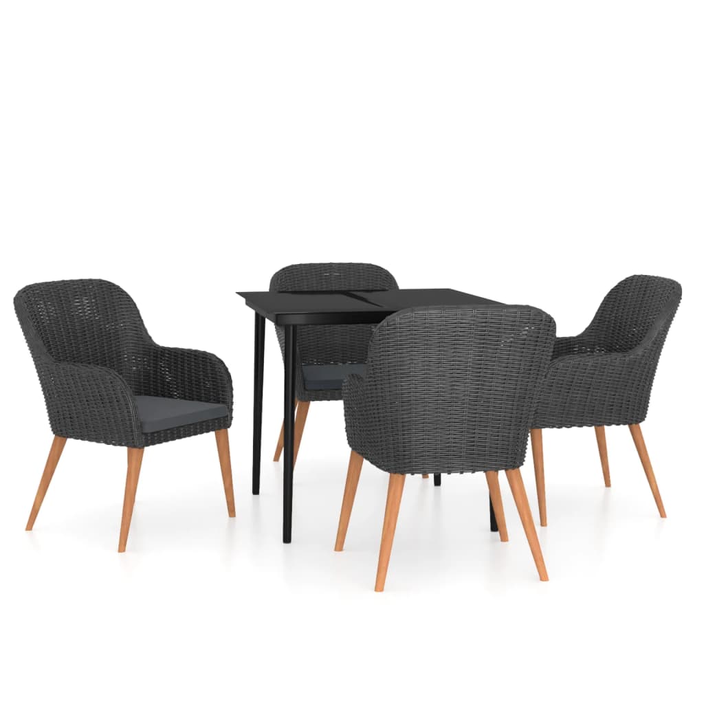 5-delige Tuinset met kussens zwart is nu te koop bij PeponiXL, paradijselijk wonen!