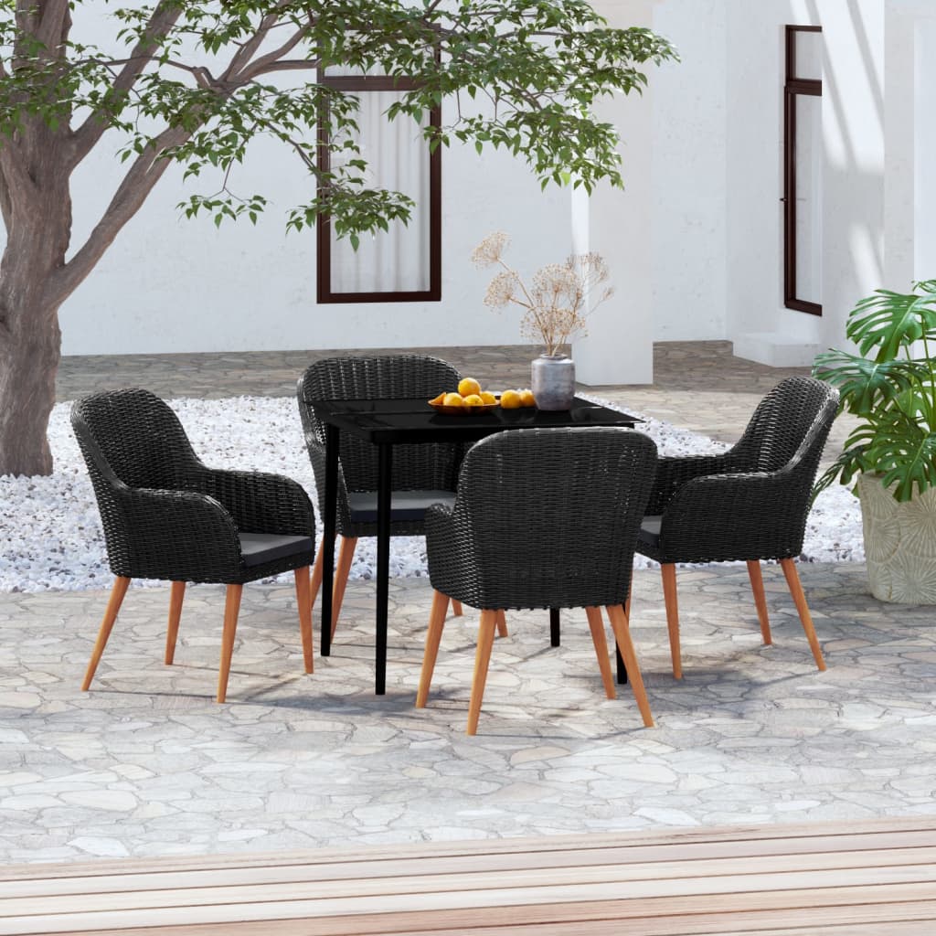 5-delige Tuinset met kussens zwart is nu te koop bij PeponiXL, paradijselijk wonen!