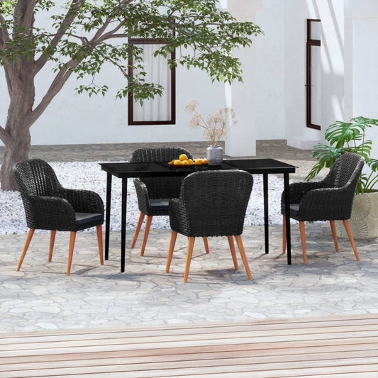 5-delige Tuinset met kussens zwart is nu te koop bij PeponiXL, paradijselijk wonen!