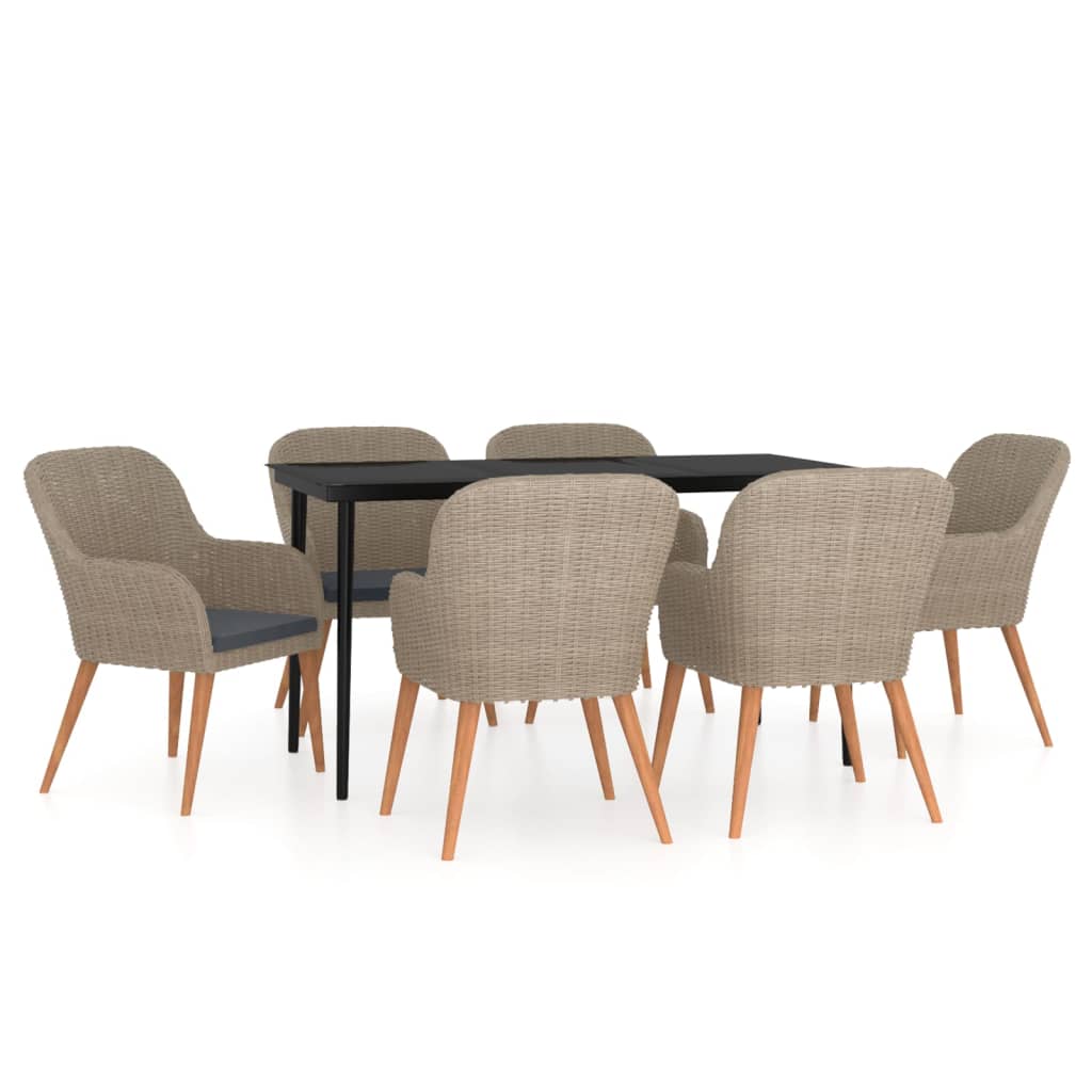 7-delige Tuinset met kussens bruin is nu te koop bij PeponiXL, paradijselijk wonen!
