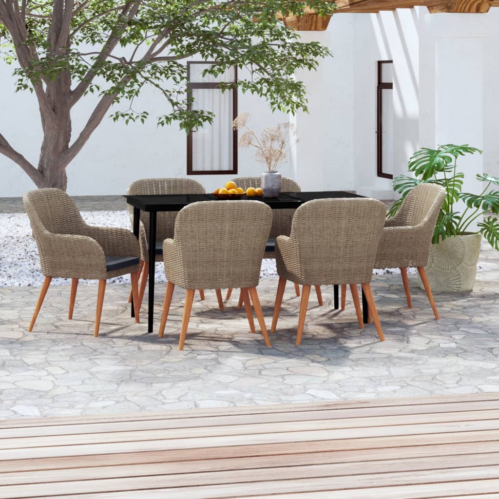 7-delige Tuinset met kussens bruin is nu te koop bij PeponiXL, paradijselijk wonen!