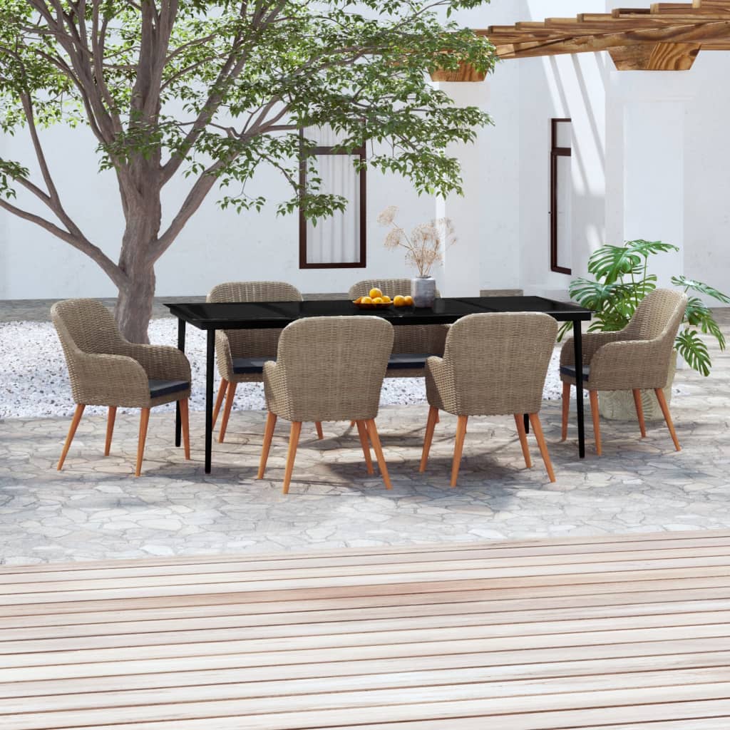 7-delige Tuinset met kussens bruin is nu te koop bij PeponiXL, paradijselijk wonen!