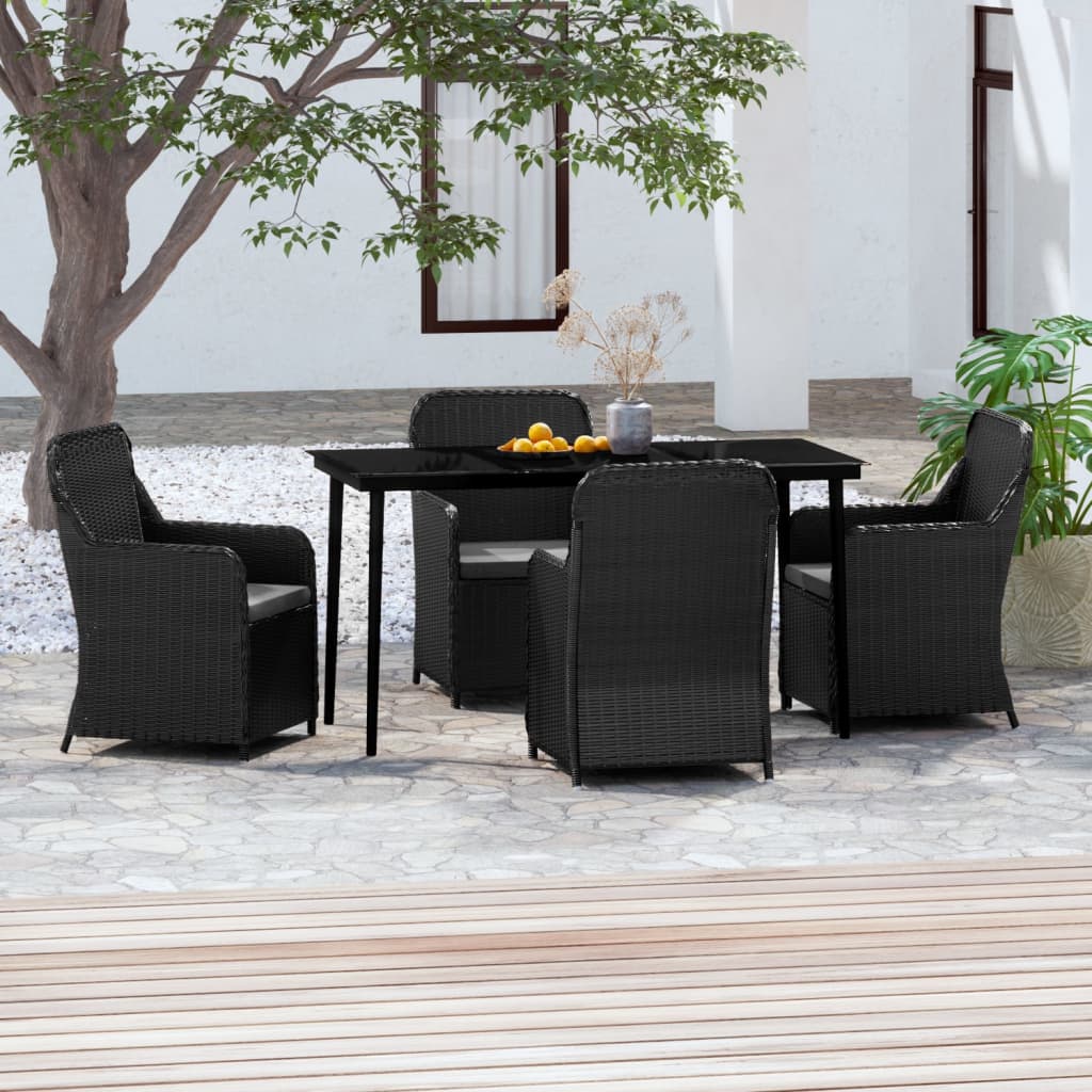 5-delige Tuinset met kussens zwart is nu te koop bij PeponiXL, paradijselijk wonen!