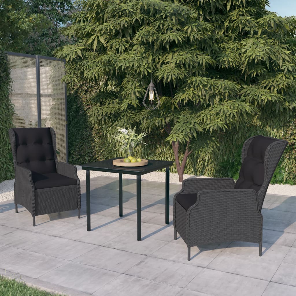 3-delige Tuinset donkergrijs is nu te koop bij PeponiXL, paradijselijk wonen!
