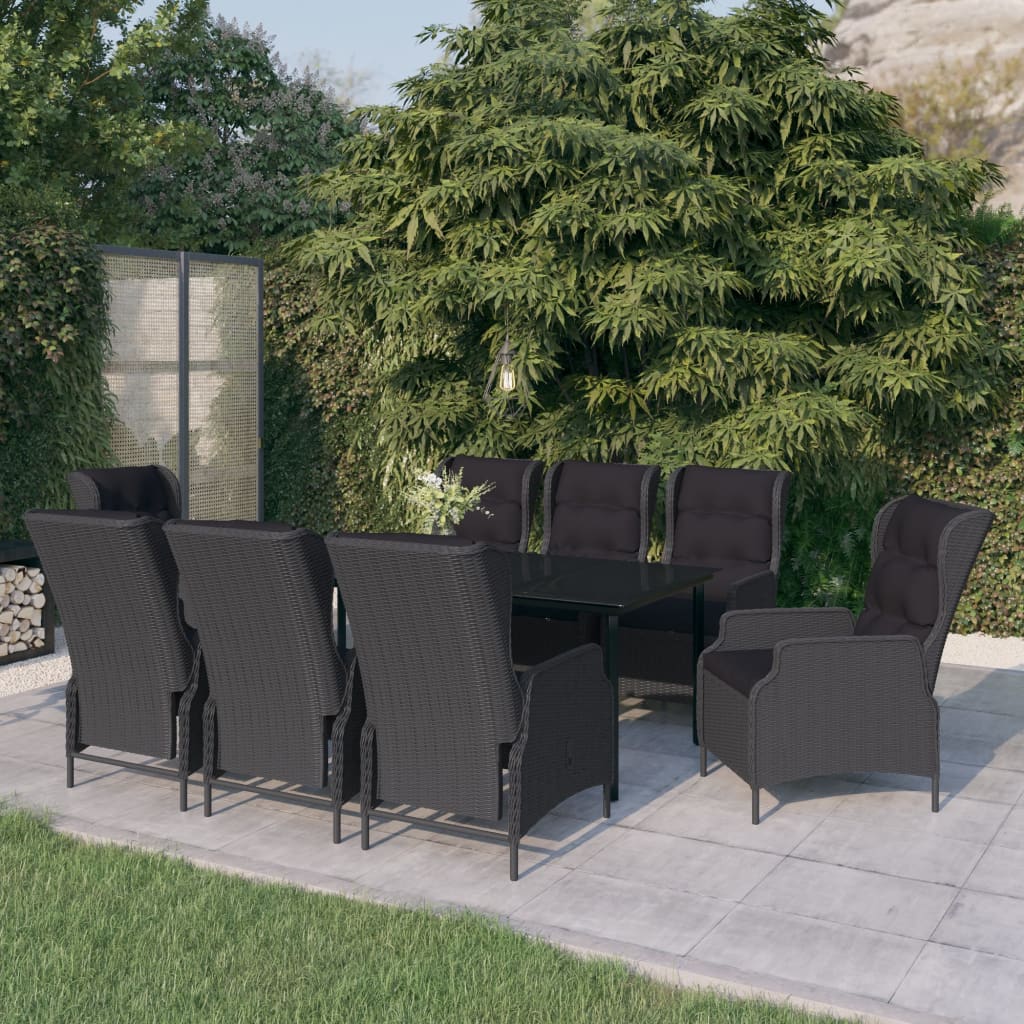 9-delige Tuinset donkergrijs is nu te koop bij PeponiXL, paradijselijk wonen!