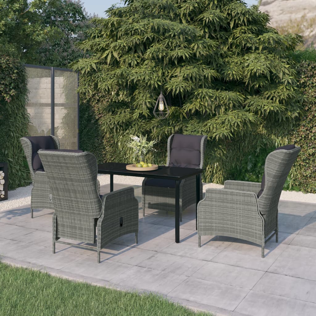 5-delige Tuinset lichtgrijs is nu te koop bij PeponiXL, paradijselijk wonen!