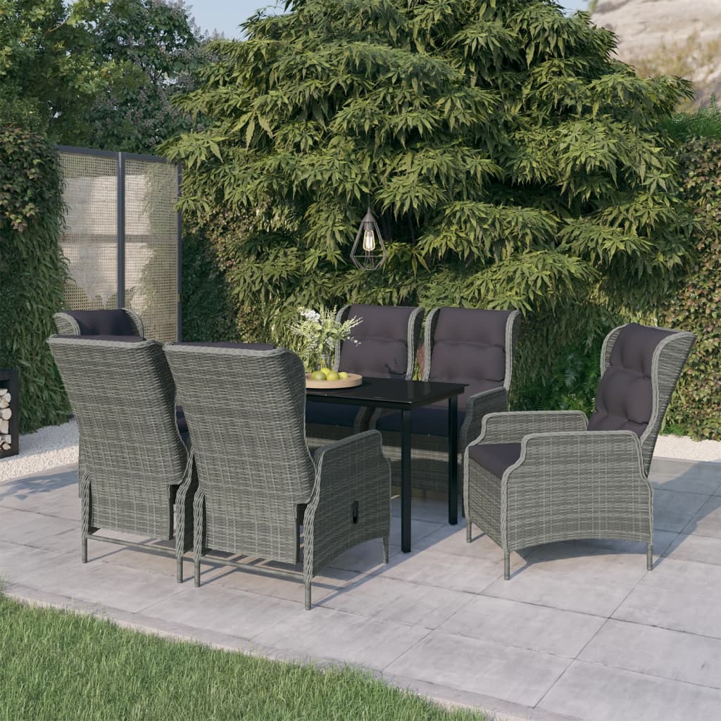 7-delige Tuinset lichtgrijs is nu te koop bij PeponiXL, paradijselijk wonen!