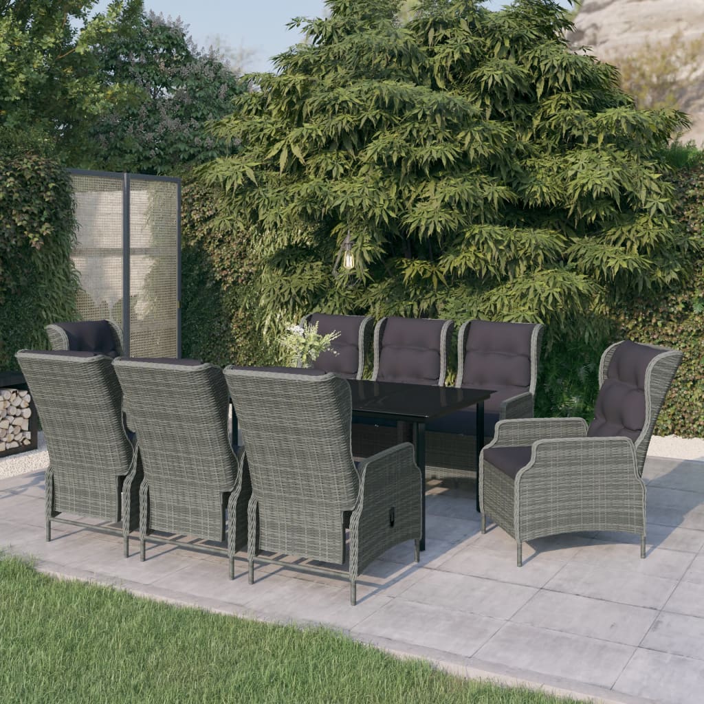 9-delige Tuinset lichtgrijs is nu te koop bij PeponiXL, paradijselijk wonen!