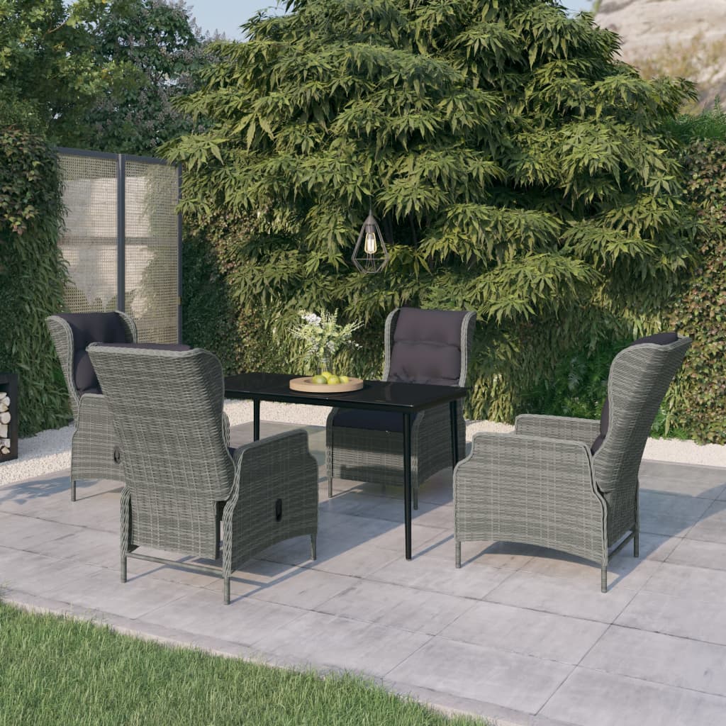 5-delige Tuinset lichtgrijs is nu te koop bij PeponiXL, paradijselijk wonen!
