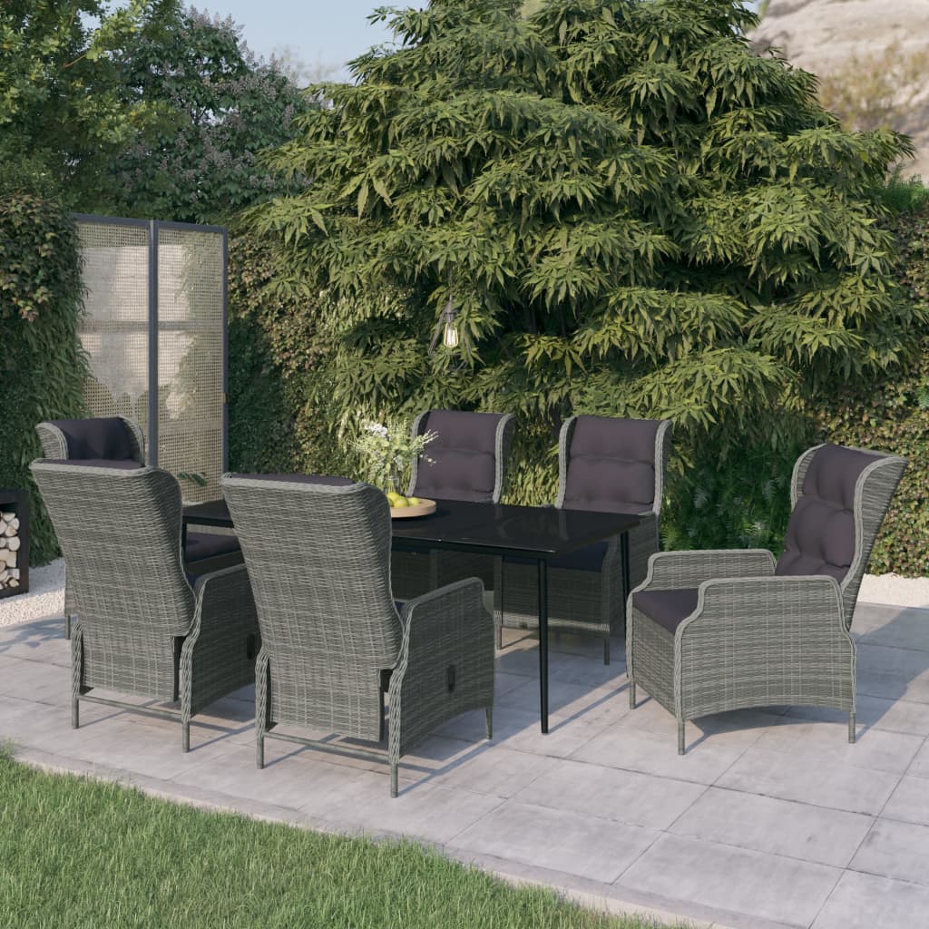 7-delige Tuinset lichtgrijs is nu te koop bij PeponiXL, paradijselijk wonen!
