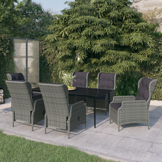 7-delige Tuinset lichtgrijs is nu te koop bij PeponiXL, paradijselijk wonen!