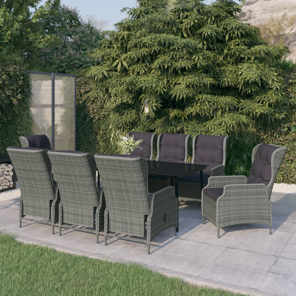 9-delige Tuinset lichtgrijs is nu te koop bij PeponiXL, paradijselijk wonen!