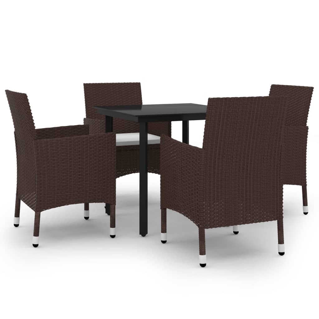 5-delige Tuinset met kussens poly rattan en glas is nu te koop bij PeponiXL, paradijselijk wonen!