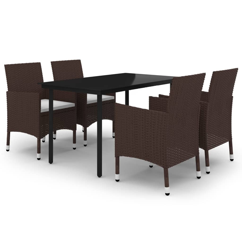 5-delige Tuinset met kussens poly rattan en glas is nu te koop bij PeponiXL, paradijselijk wonen!