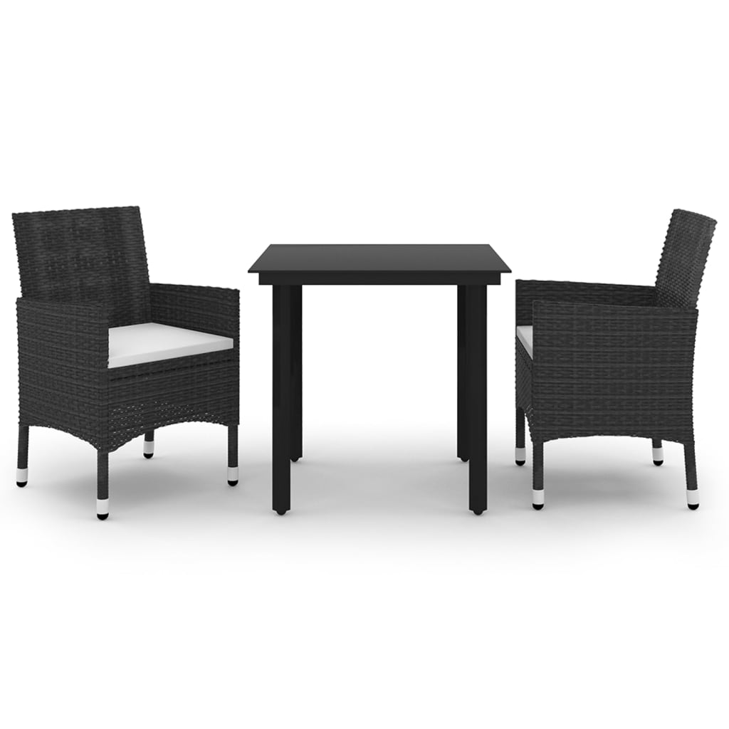 3-delige Tuinset met kussens poly rattan en glas is nu te koop bij PeponiXL, paradijselijk wonen!
