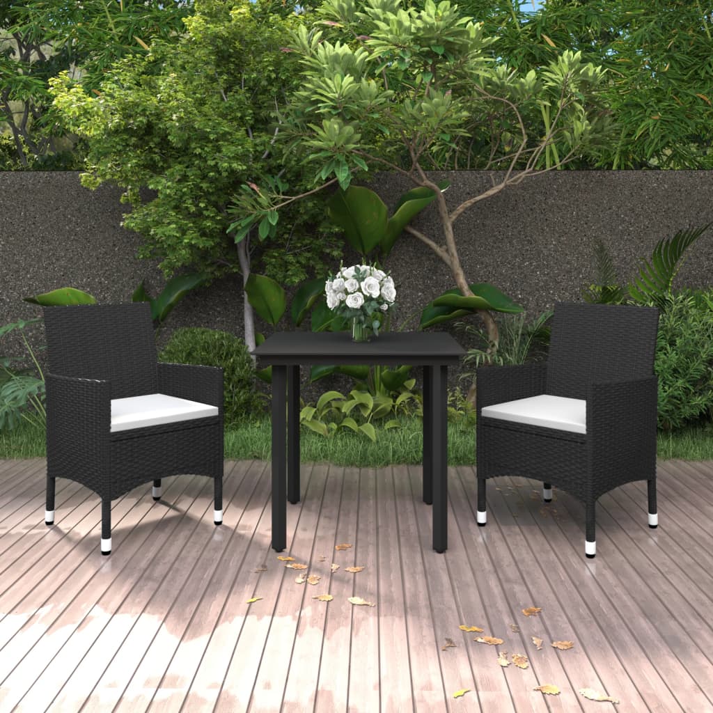 3-delige Tuinset met kussens poly rattan en glas is nu te koop bij PeponiXL, paradijselijk wonen!