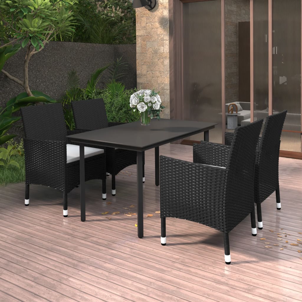 5-delige Tuinset met kussens poly rattan en glas is nu te koop bij PeponiXL, paradijselijk wonen!